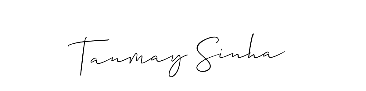 Create a beautiful signature design for name Tanmay Sinha. With this signature (Allison_Script) fonts, you can make a handwritten signature for free. Tanmay Sinha signature style 2 images and pictures png