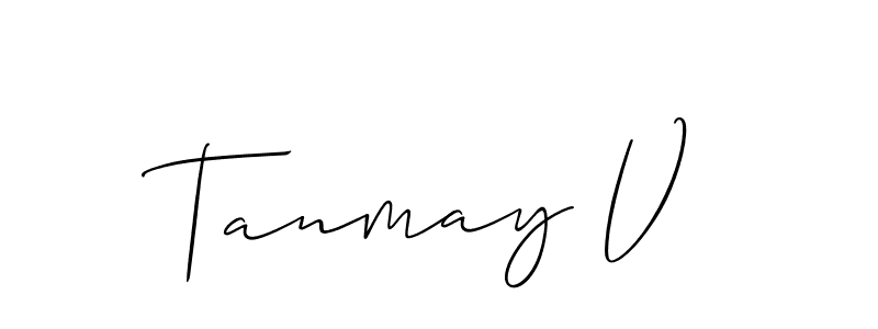 How to Draw Tanmay V signature style? Allison_Script is a latest design signature styles for name Tanmay V. Tanmay V signature style 2 images and pictures png