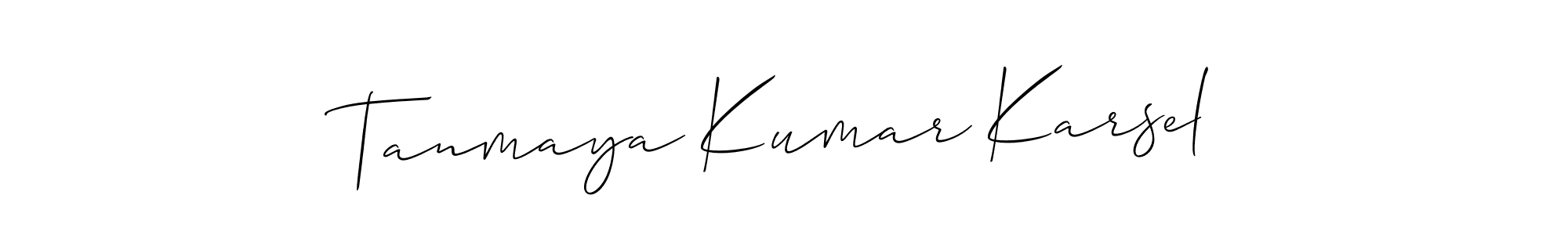 Make a beautiful signature design for name Tanmaya Kumar Karsel. With this signature (Allison_Script) style, you can create a handwritten signature for free. Tanmaya Kumar Karsel signature style 2 images and pictures png