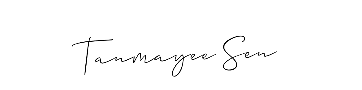 Make a beautiful signature design for name Tanmayee Sen. With this signature (Allison_Script) style, you can create a handwritten signature for free. Tanmayee Sen signature style 2 images and pictures png