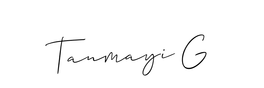 How to make Tanmayi G signature? Allison_Script is a professional autograph style. Create handwritten signature for Tanmayi G name. Tanmayi G signature style 2 images and pictures png