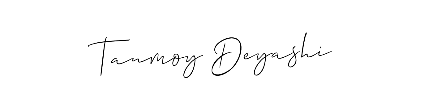 Create a beautiful signature design for name Tanmoy Deyashi. With this signature (Allison_Script) fonts, you can make a handwritten signature for free. Tanmoy Deyashi signature style 2 images and pictures png