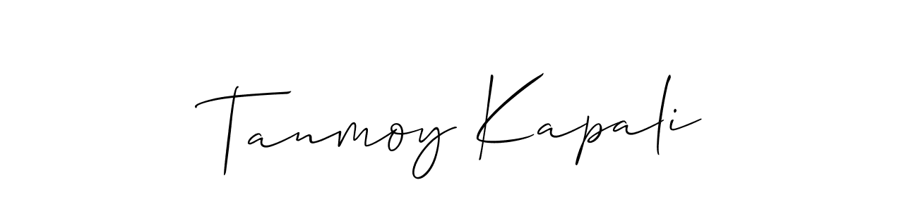 Allison_Script is a professional signature style that is perfect for those who want to add a touch of class to their signature. It is also a great choice for those who want to make their signature more unique. Get Tanmoy Kapali name to fancy signature for free. Tanmoy Kapali signature style 2 images and pictures png