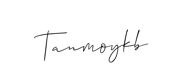 The best way (Allison_Script) to make a short signature is to pick only two or three words in your name. The name Tanmoykb include a total of six letters. For converting this name. Tanmoykb signature style 2 images and pictures png