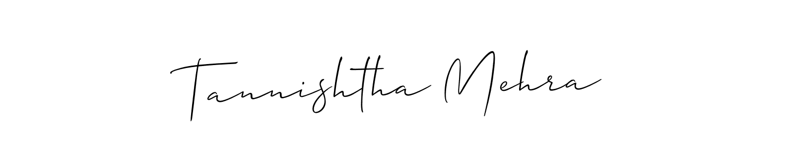 Make a beautiful signature design for name Tannishtha Mehra. With this signature (Allison_Script) style, you can create a handwritten signature for free. Tannishtha Mehra signature style 2 images and pictures png