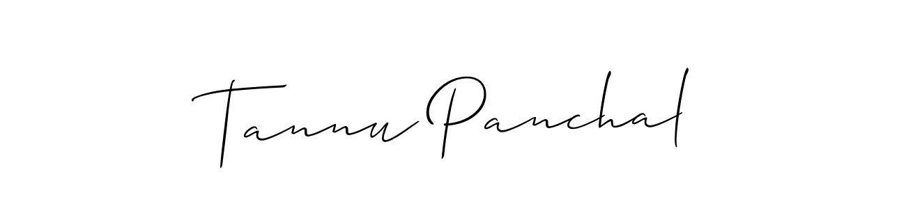 How to make Tannu Panchal signature? Allison_Script is a professional autograph style. Create handwritten signature for Tannu Panchal name. Tannu Panchal signature style 2 images and pictures png