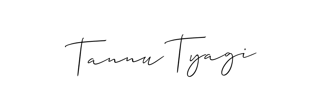 How to make Tannu Tyagi name signature. Use Allison_Script style for creating short signs online. This is the latest handwritten sign. Tannu Tyagi signature style 2 images and pictures png