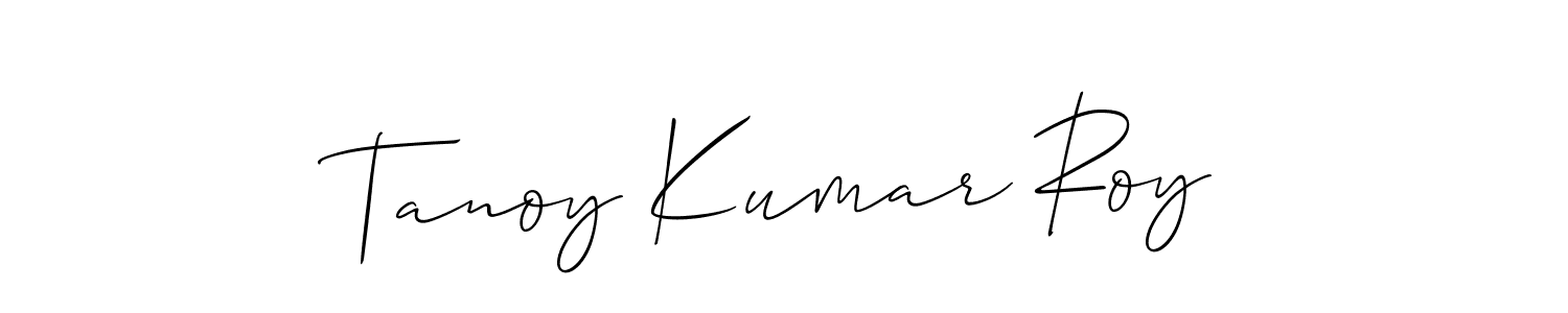 The best way (Allison_Script) to make a short signature is to pick only two or three words in your name. The name Tanoy Kumar Roy include a total of six letters. For converting this name. Tanoy Kumar Roy signature style 2 images and pictures png