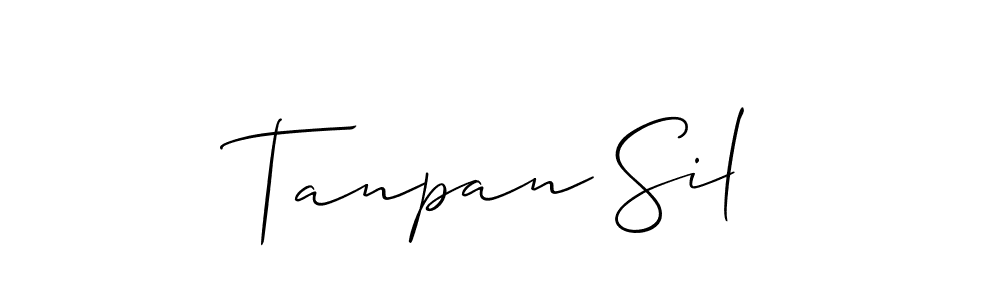 The best way (Allison_Script) to make a short signature is to pick only two or three words in your name. The name Tanpan Sil include a total of six letters. For converting this name. Tanpan Sil signature style 2 images and pictures png