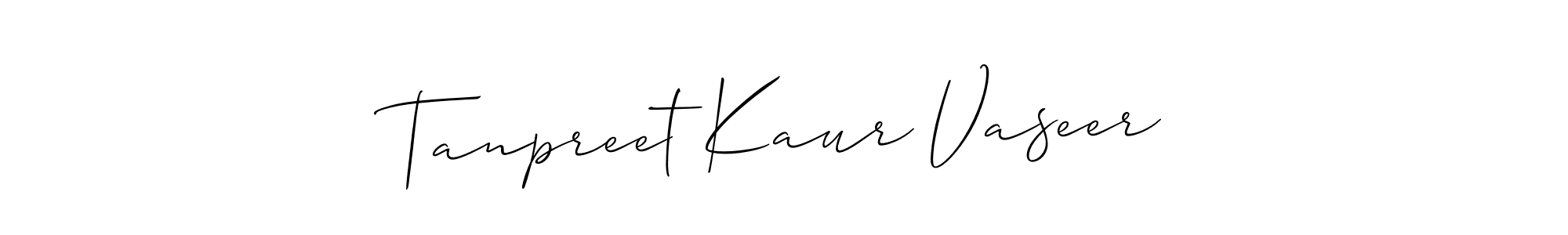 Also we have Tanpreet Kaur Vaseer name is the best signature style. Create professional handwritten signature collection using Allison_Script autograph style. Tanpreet Kaur Vaseer signature style 2 images and pictures png