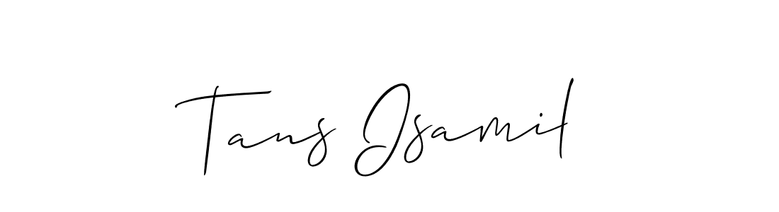 Create a beautiful signature design for name Tans Isamil. With this signature (Allison_Script) fonts, you can make a handwritten signature for free. Tans Isamil signature style 2 images and pictures png