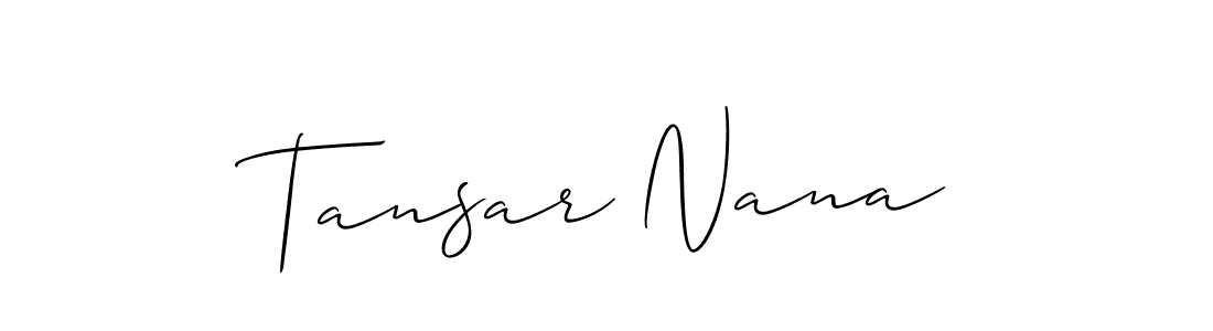 Similarly Allison_Script is the best handwritten signature design. Signature creator online .You can use it as an online autograph creator for name Tansar Nana. Tansar Nana signature style 2 images and pictures png