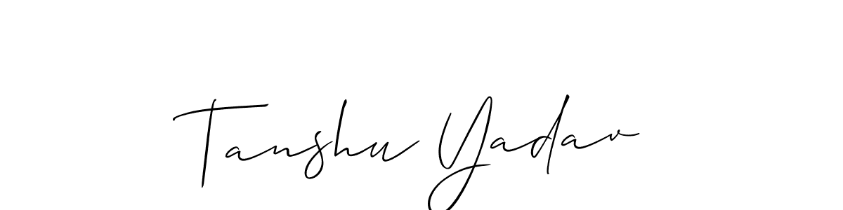 How to make Tanshu Yadav signature? Allison_Script is a professional autograph style. Create handwritten signature for Tanshu Yadav name. Tanshu Yadav signature style 2 images and pictures png