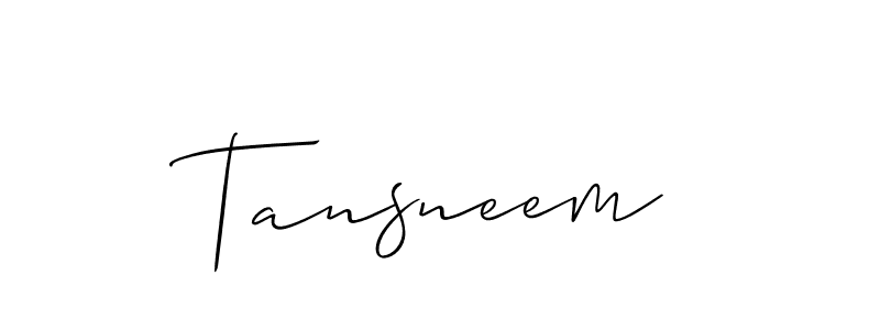 Also we have Tansneem name is the best signature style. Create professional handwritten signature collection using Allison_Script autograph style. Tansneem signature style 2 images and pictures png