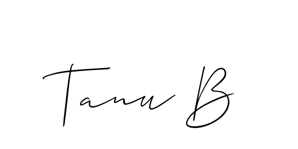 It looks lik you need a new signature style for name Tanu B. Design unique handwritten (Allison_Script) signature with our free signature maker in just a few clicks. Tanu B signature style 2 images and pictures png