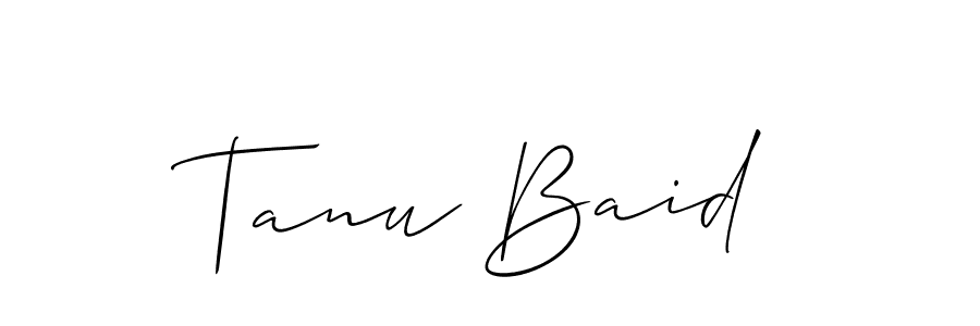 if you are searching for the best signature style for your name Tanu Baid. so please give up your signature search. here we have designed multiple signature styles  using Allison_Script. Tanu Baid signature style 2 images and pictures png