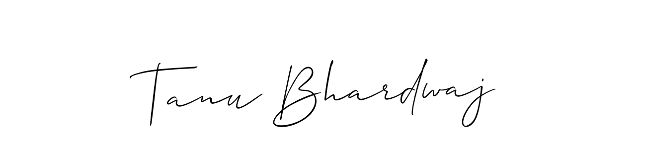 Create a beautiful signature design for name Tanu Bhardwaj. With this signature (Allison_Script) fonts, you can make a handwritten signature for free. Tanu Bhardwaj signature style 2 images and pictures png