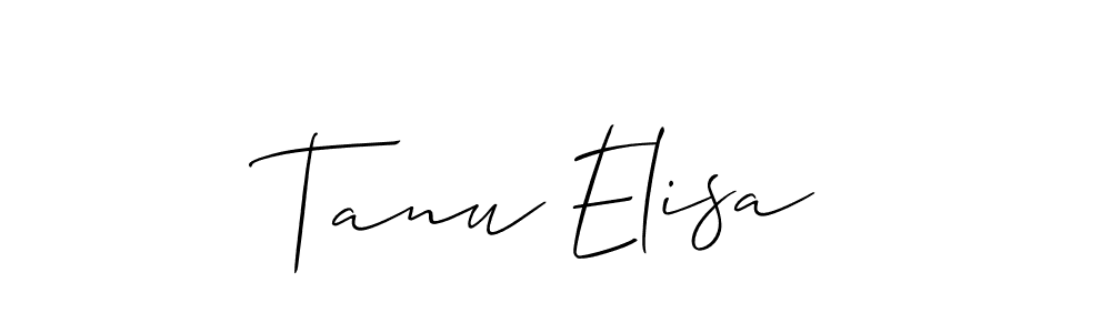 You should practise on your own different ways (Allison_Script) to write your name (Tanu Elisa) in signature. don't let someone else do it for you. Tanu Elisa signature style 2 images and pictures png