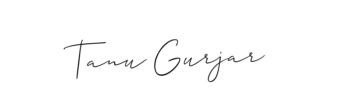 How to make Tanu Gurjar signature? Allison_Script is a professional autograph style. Create handwritten signature for Tanu Gurjar name. Tanu Gurjar signature style 2 images and pictures png