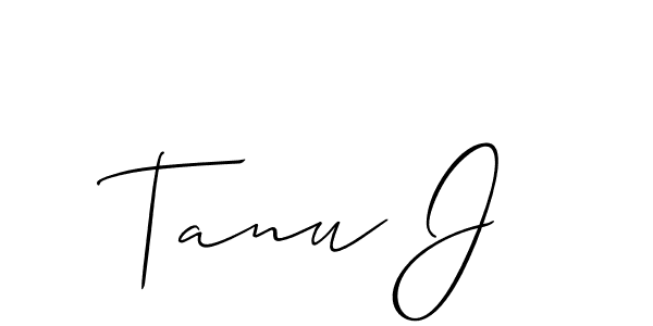 Tanu J stylish signature style. Best Handwritten Sign (Allison_Script) for my name. Handwritten Signature Collection Ideas for my name Tanu J. Tanu J signature style 2 images and pictures png