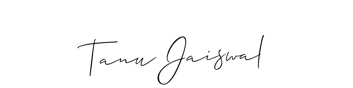 Tanu Jaiswal stylish signature style. Best Handwritten Sign (Allison_Script) for my name. Handwritten Signature Collection Ideas for my name Tanu Jaiswal. Tanu Jaiswal signature style 2 images and pictures png