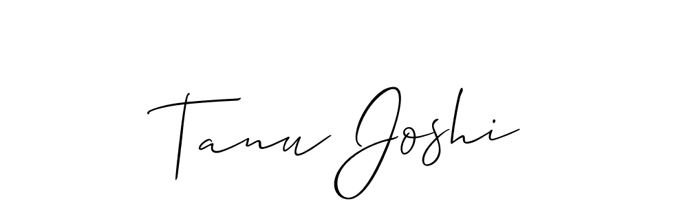 How to make Tanu Joshi name signature. Use Allison_Script style for creating short signs online. This is the latest handwritten sign. Tanu Joshi signature style 2 images and pictures png