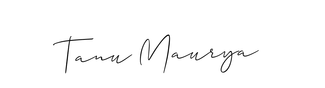 Make a beautiful signature design for name Tanu Maurya. With this signature (Allison_Script) style, you can create a handwritten signature for free. Tanu Maurya signature style 2 images and pictures png
