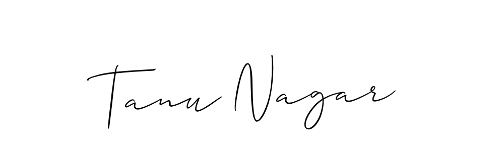 Create a beautiful signature design for name Tanu Nagar. With this signature (Allison_Script) fonts, you can make a handwritten signature for free. Tanu Nagar signature style 2 images and pictures png