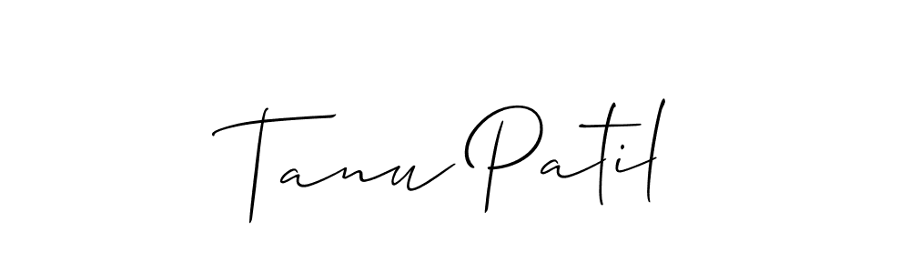 How to make Tanu Patil name signature. Use Allison_Script style for creating short signs online. This is the latest handwritten sign. Tanu Patil signature style 2 images and pictures png