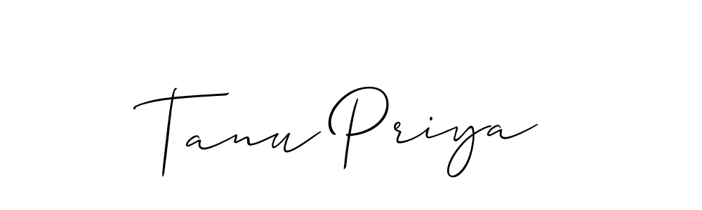 How to make Tanu Priya signature? Allison_Script is a professional autograph style. Create handwritten signature for Tanu Priya name. Tanu Priya signature style 2 images and pictures png