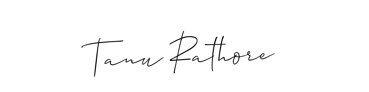 It looks lik you need a new signature style for name Tanu Rathore. Design unique handwritten (Allison_Script) signature with our free signature maker in just a few clicks. Tanu Rathore signature style 2 images and pictures png