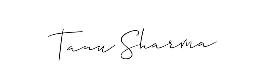 How to make Tanu Sharma signature? Allison_Script is a professional autograph style. Create handwritten signature for Tanu Sharma name. Tanu Sharma signature style 2 images and pictures png