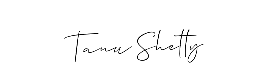 Make a beautiful signature design for name Tanu Shetty. With this signature (Allison_Script) style, you can create a handwritten signature for free. Tanu Shetty signature style 2 images and pictures png