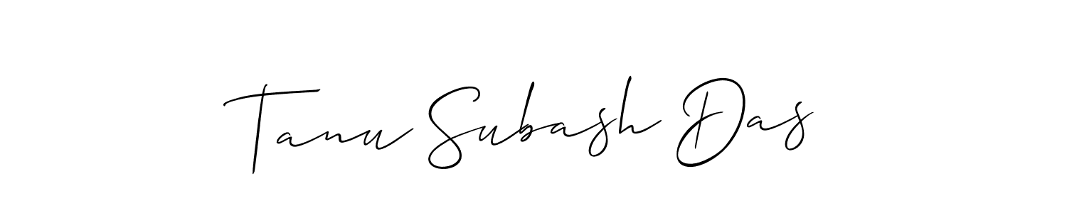 The best way (Allison_Script) to make a short signature is to pick only two or three words in your name. The name Tanu Subash Das include a total of six letters. For converting this name. Tanu Subash Das signature style 2 images and pictures png