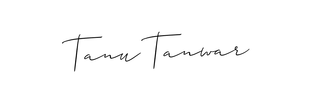 Tanu Tanwar stylish signature style. Best Handwritten Sign (Allison_Script) for my name. Handwritten Signature Collection Ideas for my name Tanu Tanwar. Tanu Tanwar signature style 2 images and pictures png