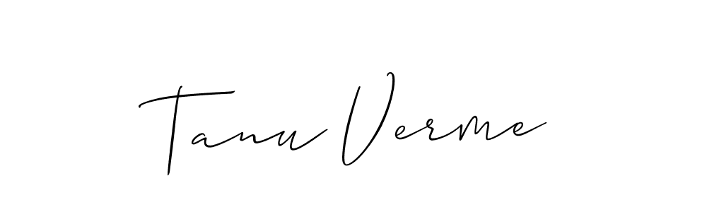 Allison_Script is a professional signature style that is perfect for those who want to add a touch of class to their signature. It is also a great choice for those who want to make their signature more unique. Get Tanu Verme name to fancy signature for free. Tanu Verme signature style 2 images and pictures png