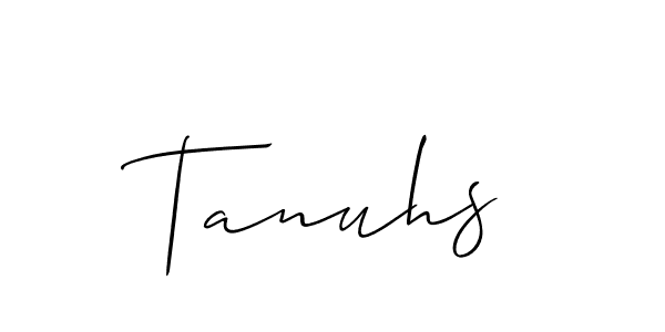 Create a beautiful signature design for name Tanuhs. With this signature (Allison_Script) fonts, you can make a handwritten signature for free. Tanuhs signature style 2 images and pictures png