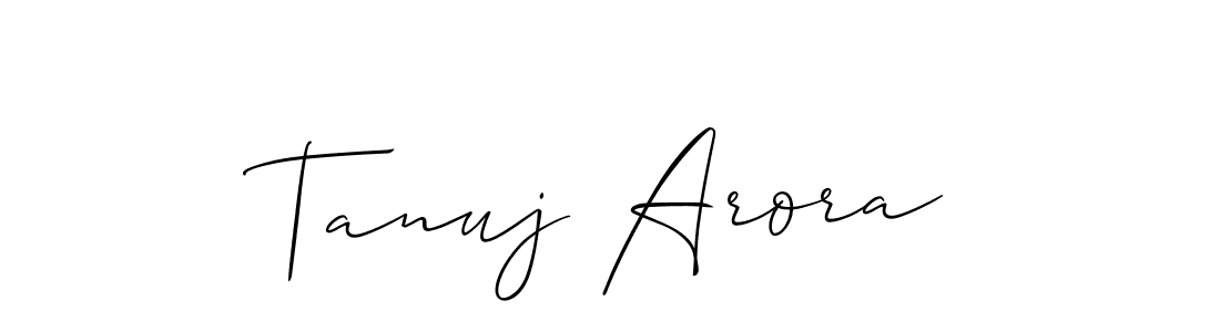 How to make Tanuj Arora signature? Allison_Script is a professional autograph style. Create handwritten signature for Tanuj Arora name. Tanuj Arora signature style 2 images and pictures png