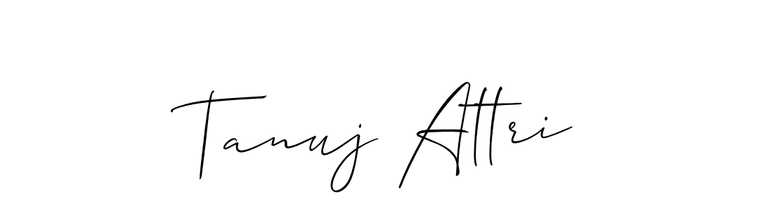 if you are searching for the best signature style for your name Tanuj Attri. so please give up your signature search. here we have designed multiple signature styles  using Allison_Script. Tanuj Attri signature style 2 images and pictures png