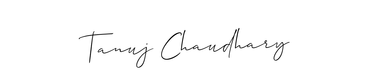 How to make Tanuj Chaudhary name signature. Use Allison_Script style for creating short signs online. This is the latest handwritten sign. Tanuj Chaudhary signature style 2 images and pictures png