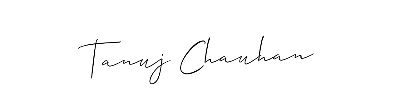 The best way (Allison_Script) to make a short signature is to pick only two or three words in your name. The name Tanuj Chauhan include a total of six letters. For converting this name. Tanuj Chauhan signature style 2 images and pictures png