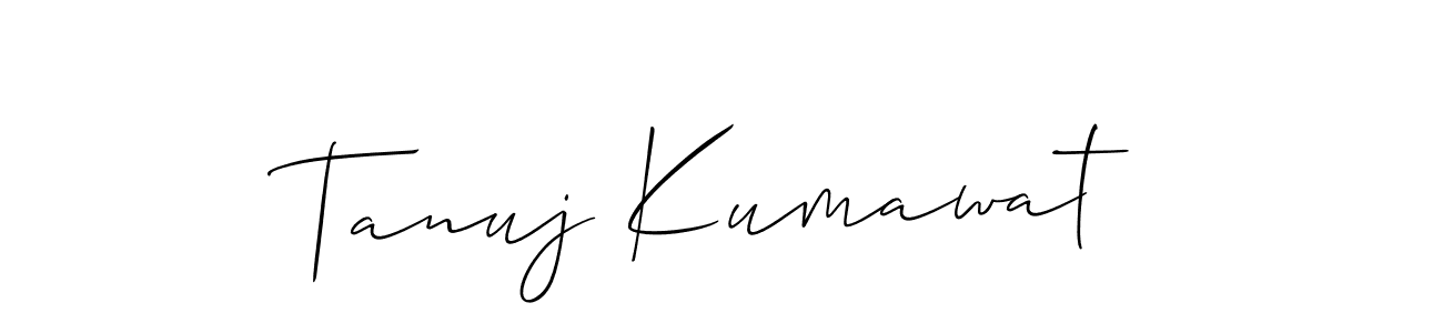 Make a beautiful signature design for name Tanuj Kumawat. With this signature (Allison_Script) style, you can create a handwritten signature for free. Tanuj Kumawat signature style 2 images and pictures png