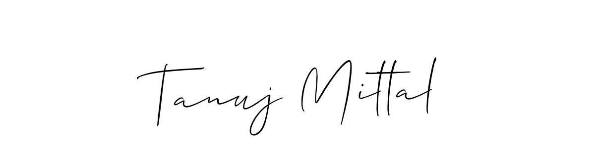 Create a beautiful signature design for name Tanuj Mittal. With this signature (Allison_Script) fonts, you can make a handwritten signature for free. Tanuj Mittal signature style 2 images and pictures png