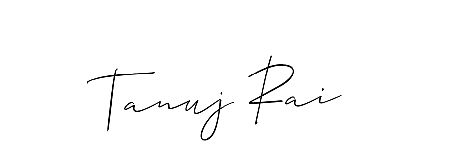 The best way (Allison_Script) to make a short signature is to pick only two or three words in your name. The name Tanuj Rai include a total of six letters. For converting this name. Tanuj Rai signature style 2 images and pictures png