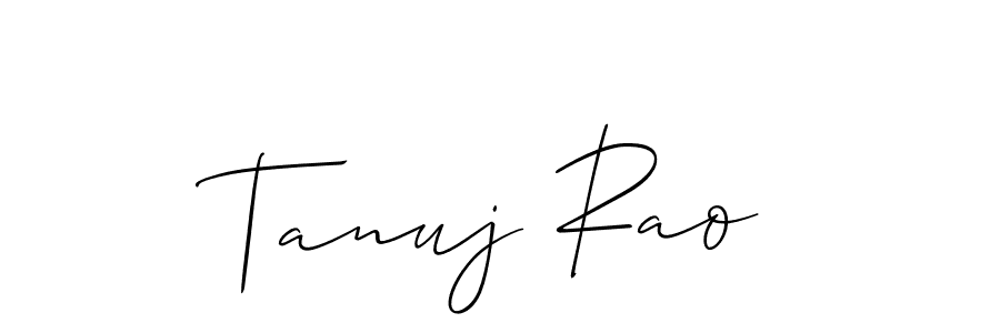 How to make Tanuj Rao name signature. Use Allison_Script style for creating short signs online. This is the latest handwritten sign. Tanuj Rao signature style 2 images and pictures png