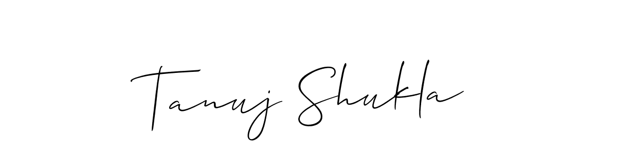 Create a beautiful signature design for name Tanuj Shukla. With this signature (Allison_Script) fonts, you can make a handwritten signature for free. Tanuj Shukla signature style 2 images and pictures png