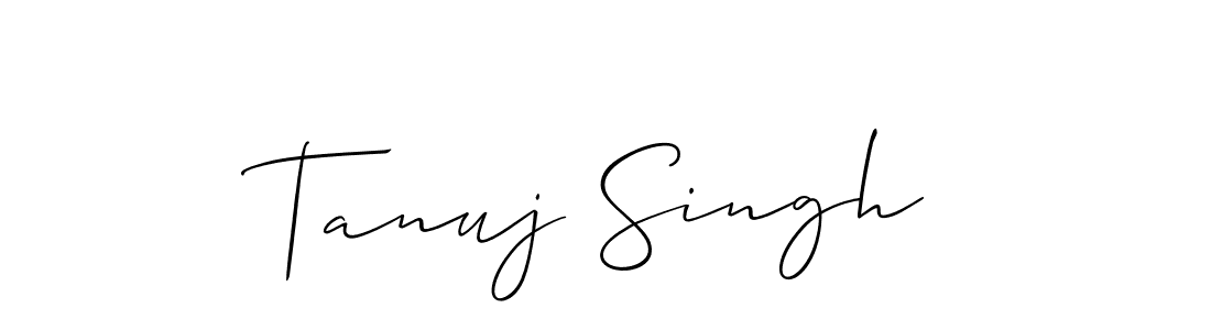 How to make Tanuj Singh signature? Allison_Script is a professional autograph style. Create handwritten signature for Tanuj Singh name. Tanuj Singh signature style 2 images and pictures png