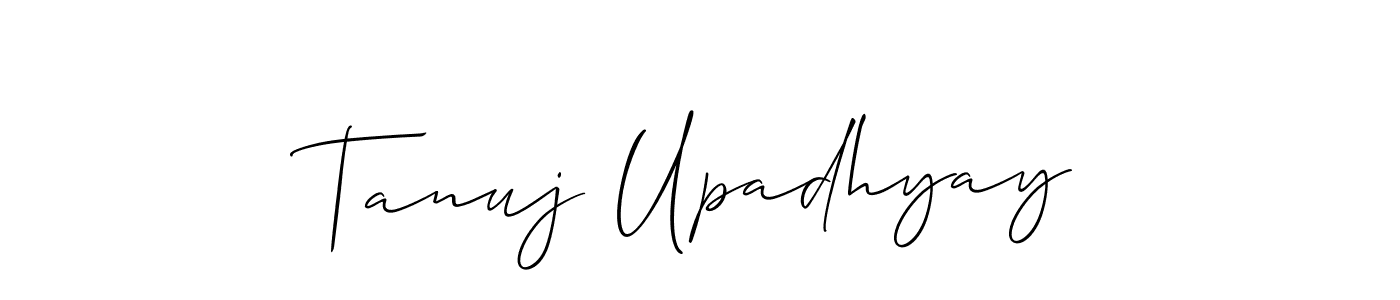 How to Draw Tanuj Upadhyay signature style? Allison_Script is a latest design signature styles for name Tanuj Upadhyay. Tanuj Upadhyay signature style 2 images and pictures png