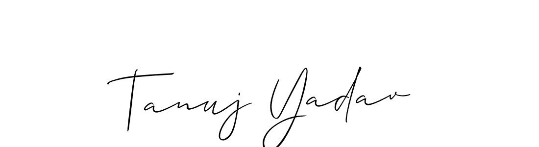 Use a signature maker to create a handwritten signature online. With this signature software, you can design (Allison_Script) your own signature for name Tanuj Yadav. Tanuj Yadav signature style 2 images and pictures png