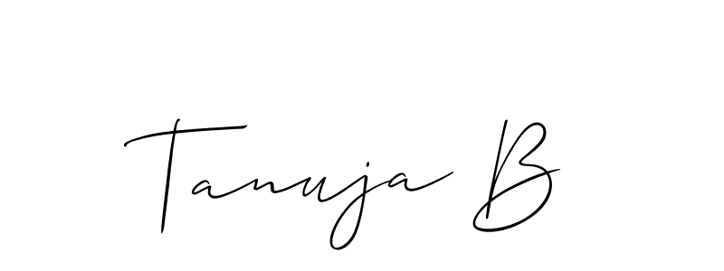 How to Draw Tanuja B signature style? Allison_Script is a latest design signature styles for name Tanuja B. Tanuja B signature style 2 images and pictures png